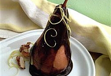 Pere in sos de ciocolata